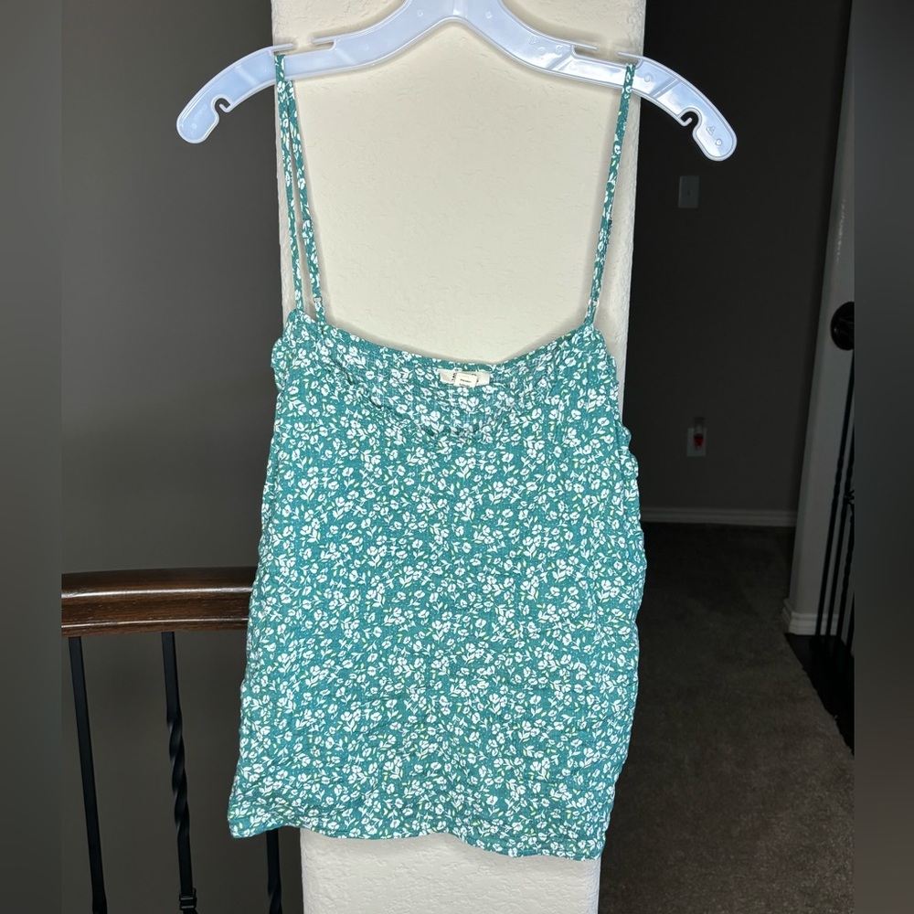 ANA A New Approach Floral Cotton Blend Tank Top XXL Green